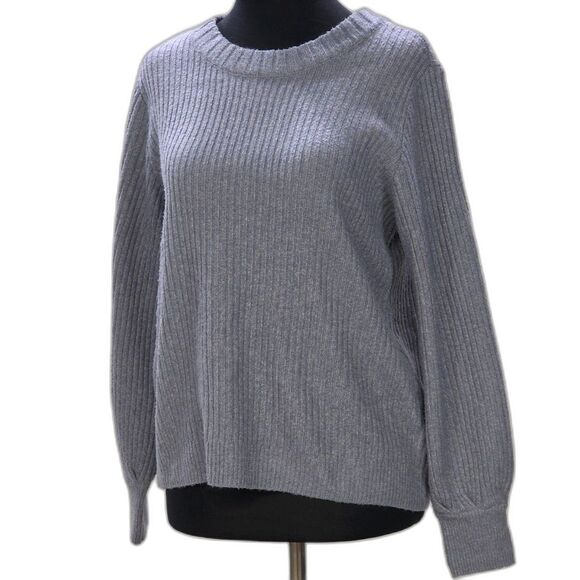 Market & Spruce Sweaters - Market & Spruce Grey Ribbed Knit Crewneck Sweater – Size Small – Soft & Classic
